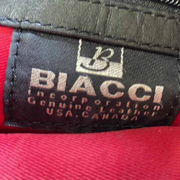 Biacci Black Hand Painted Leather Cross Body Zipper Boho Bag - Picture 10 of 10